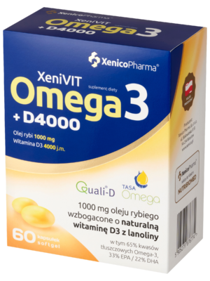 XeniVIT Omega3 + D4000 – Serce i Kości (Mocna Dawka dla Seniora)
