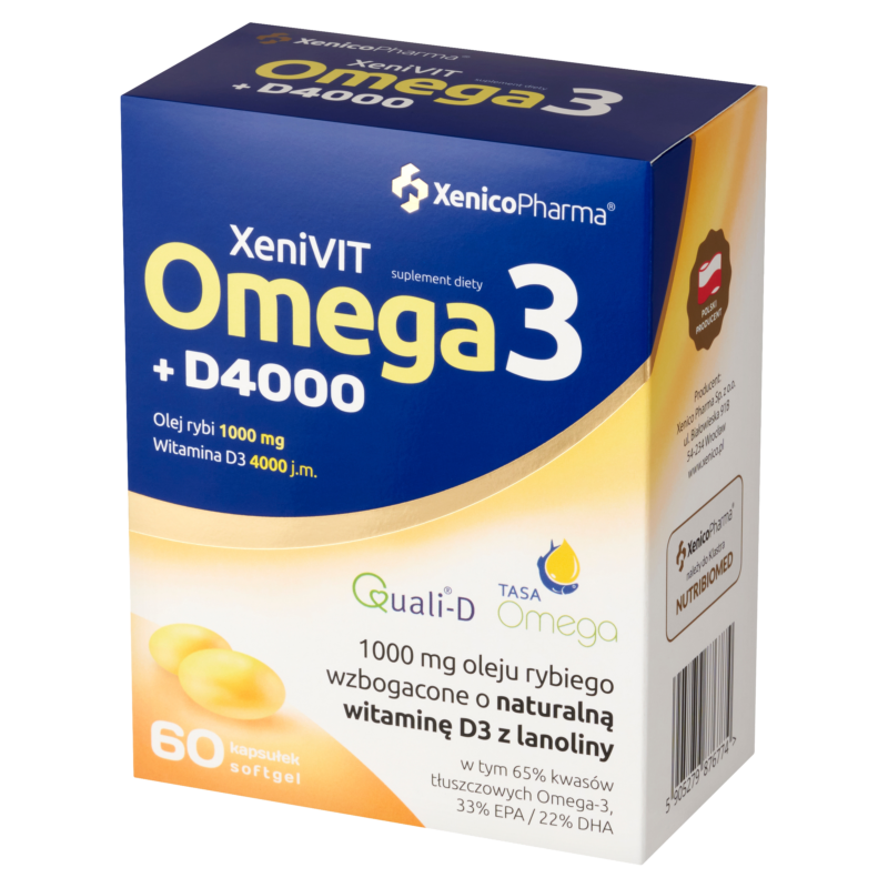 XeniVIT Omega3 + D4000 – Serce i Kości (Mocna Dawka dla Seniora)