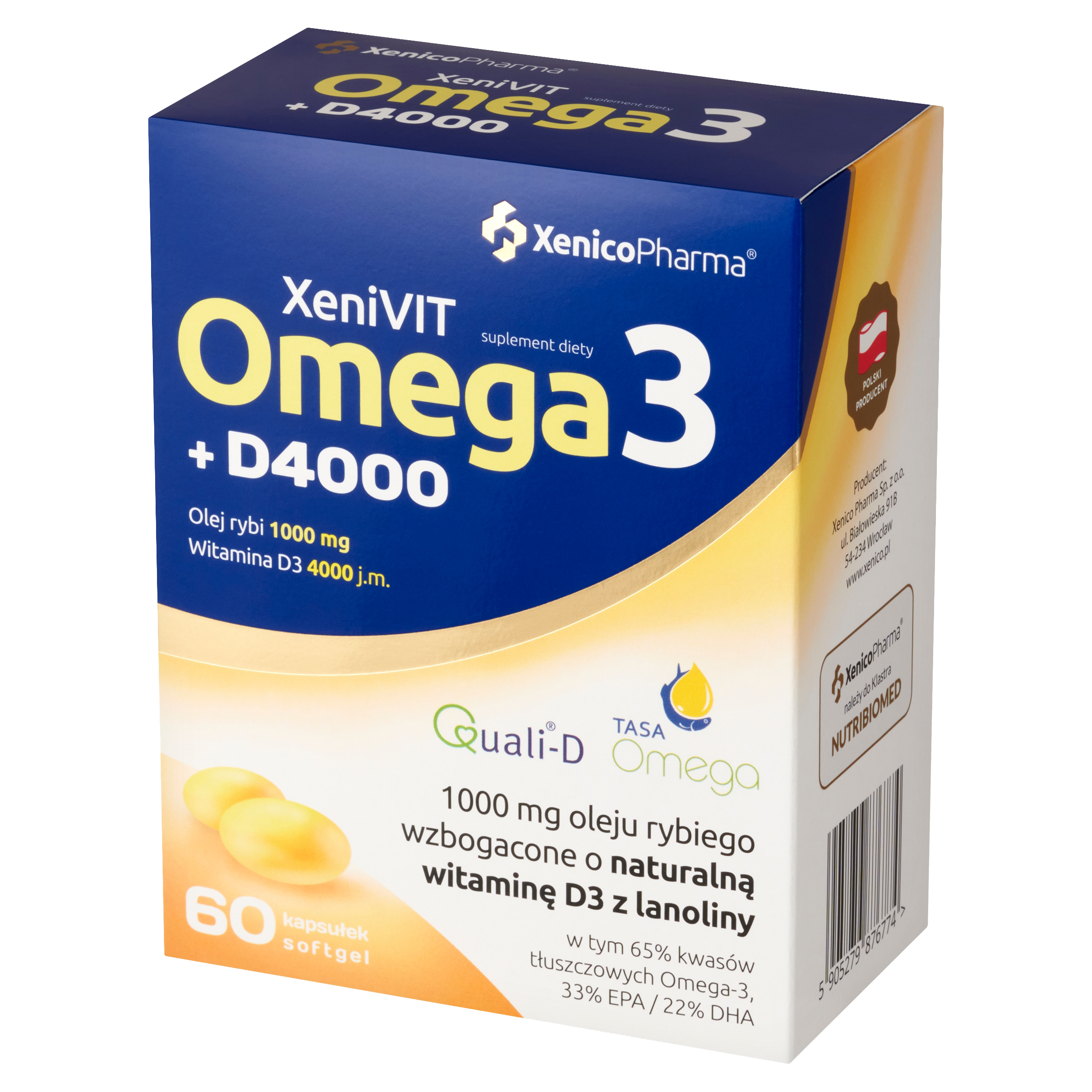 XeniVIT Omega3 + D4000 – Serce i Kości (Mocna Dawka dla Seniora)
