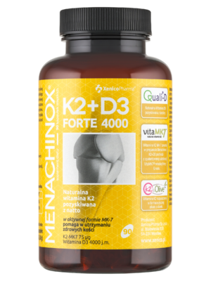 Menachinox® K2 + D3 4000 FORTE (90 szt.) – Potężna Dawka D3 (Ekonomiczna Odporność)