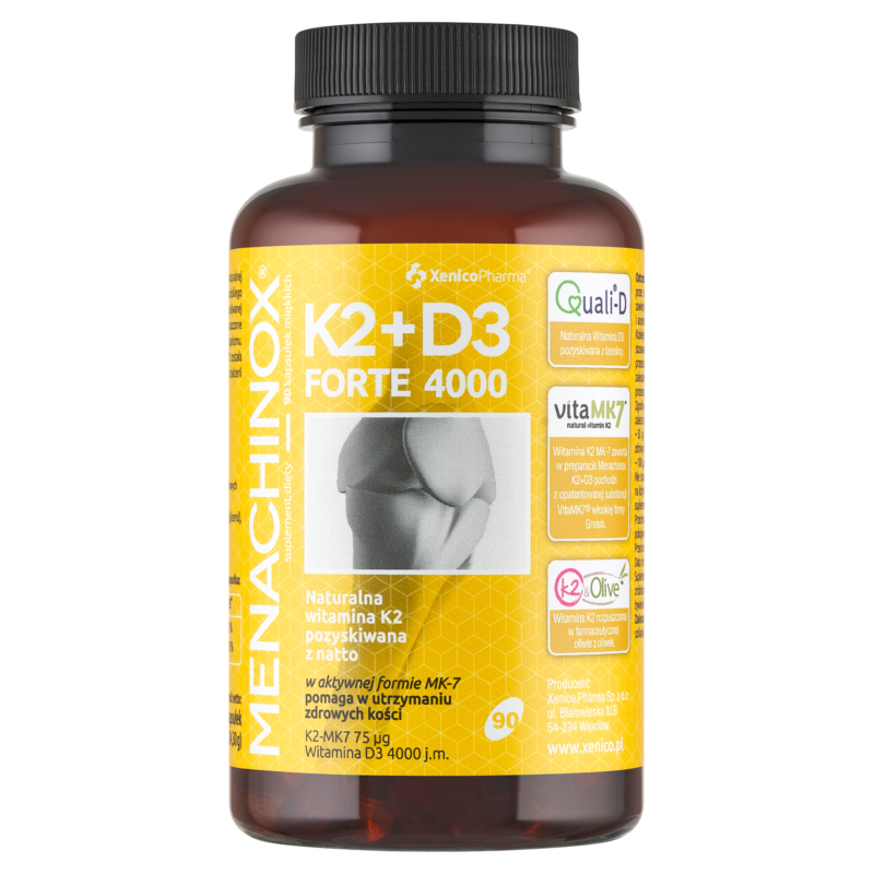 Menachinox® K2 + D3 4000 FORTE (90 szt.) – Potężna Dawka D3 (Ekonomiczna Odporność)