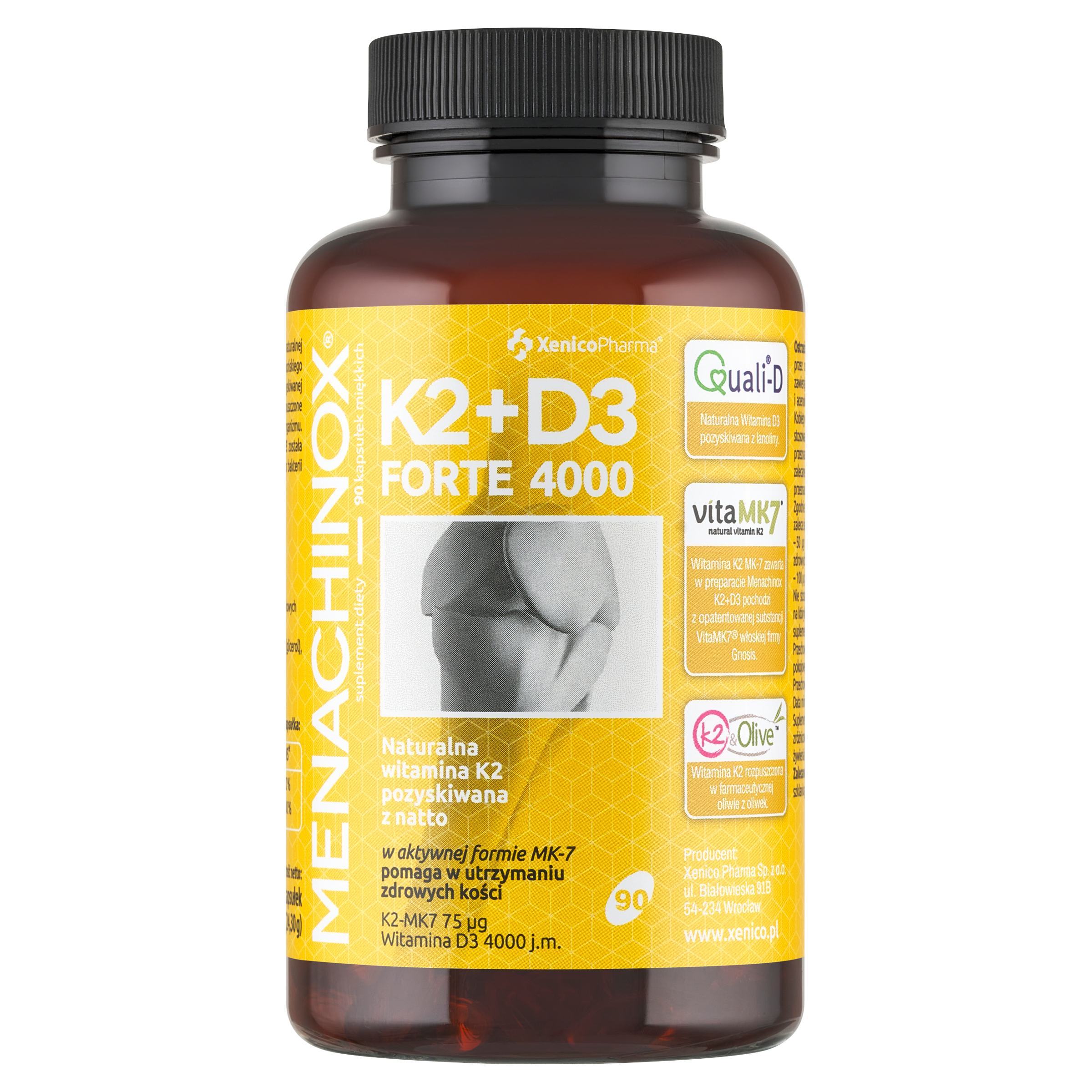 Menachinox® K2 + D3 4000 FORTE (90 szt.) – Potężna Dawka D3 (Ekonomiczna Odporność)