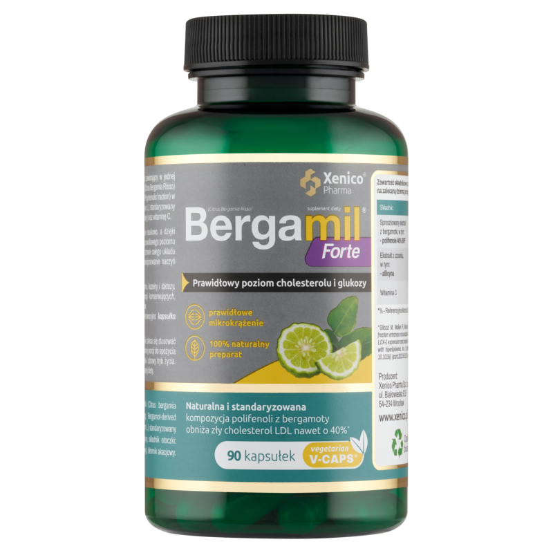 5905279876941 Bergamil Forte (90 szt.) – Bergamotka i Czosnek (Kompleksowa Kuracja dla Serca)