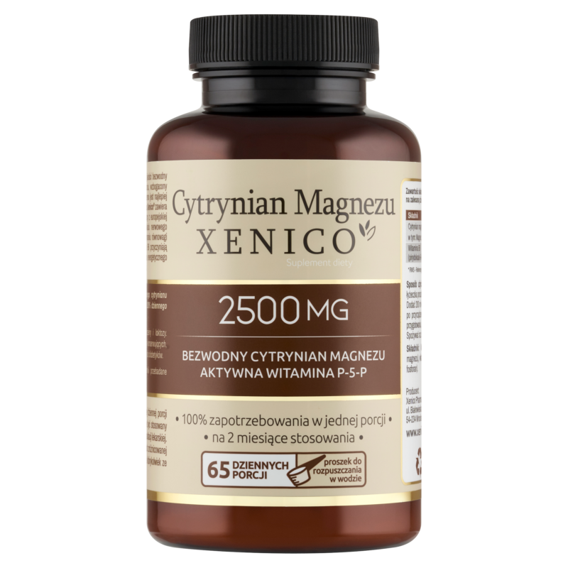 5905279876965 Cytrynian Magnezu Xenico® – Czysty Proszek (Szybka Przyswajalność i Energia)