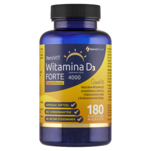 XeniVIT Witamina D 4000 FORTE (180 szt.) – Senioralna Dawka na Pół Roku