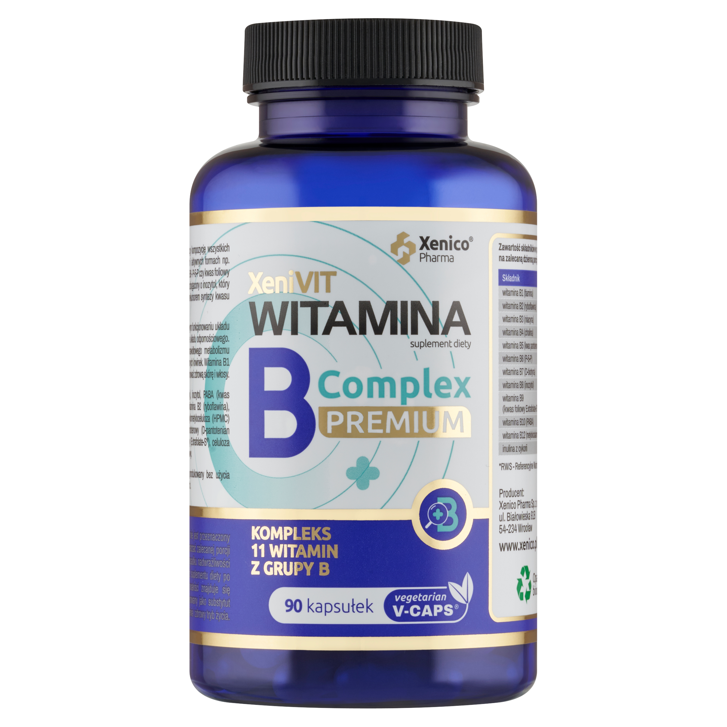 XeniVIT Witamina B Complex Premium (90 szt.) – Pełne spektrum na 3 miesiące