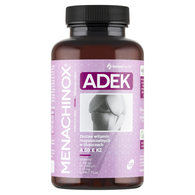 5905683269162 Menachinox® ADEK (120 szt.) – Cztery Witaminy w Oleju Lnianym (Ekonomiczny Zapas)