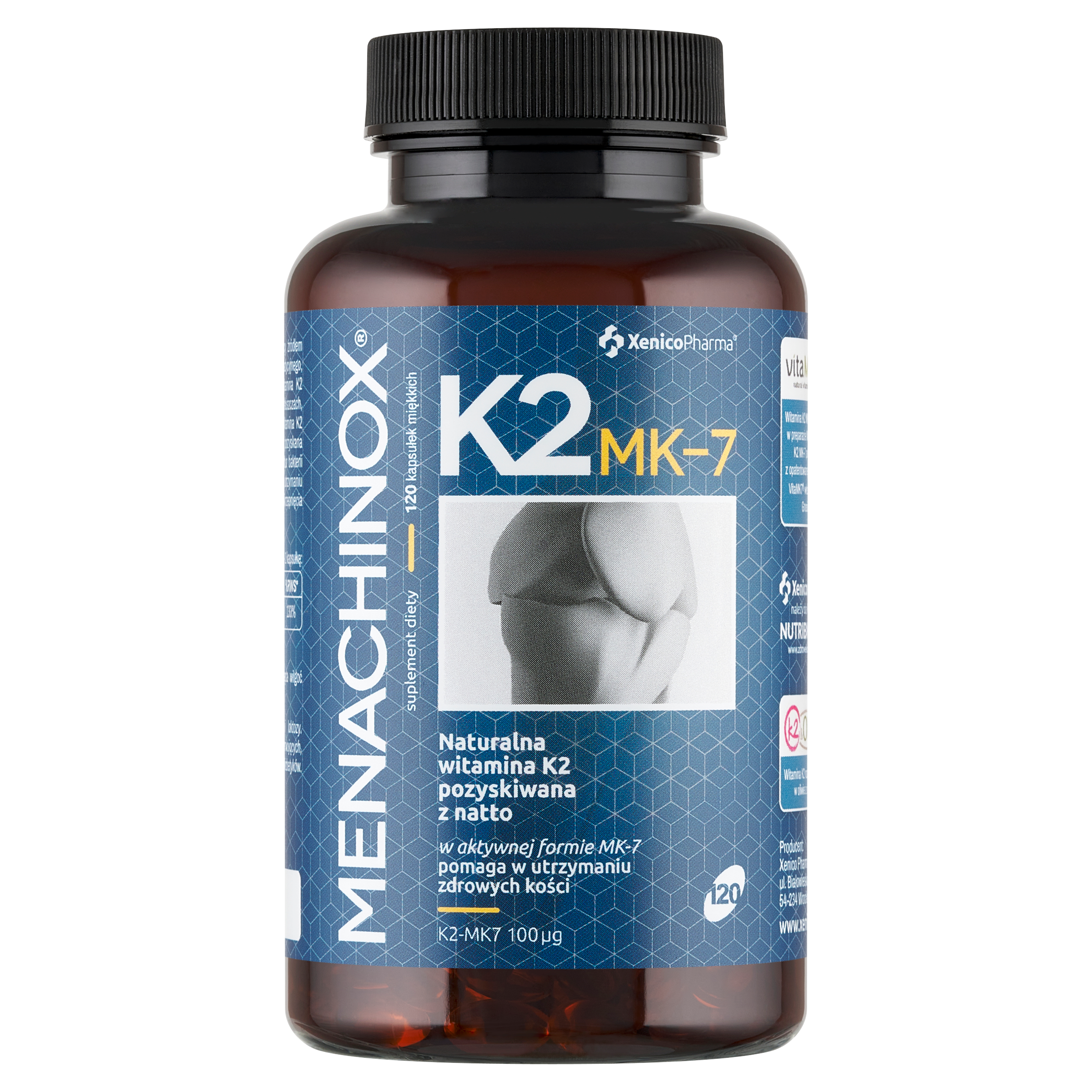 Menachinox® K2 (120 szt.) – Witamina K2 w Oliwie (Ekonomiczna Ochrona Kości)
