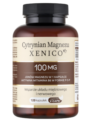 Cytrynian Magnezu Xenico® (120 szt.) – Organiczny Magnez i Aktywna B6 (Energia i Regeneracja)