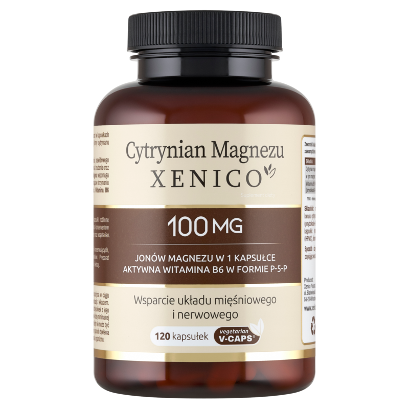 Cytrynian Magnezu Xenico® (120 szt.) – Organiczny Magnez i Aktywna B6 (Energia i Regeneracja)