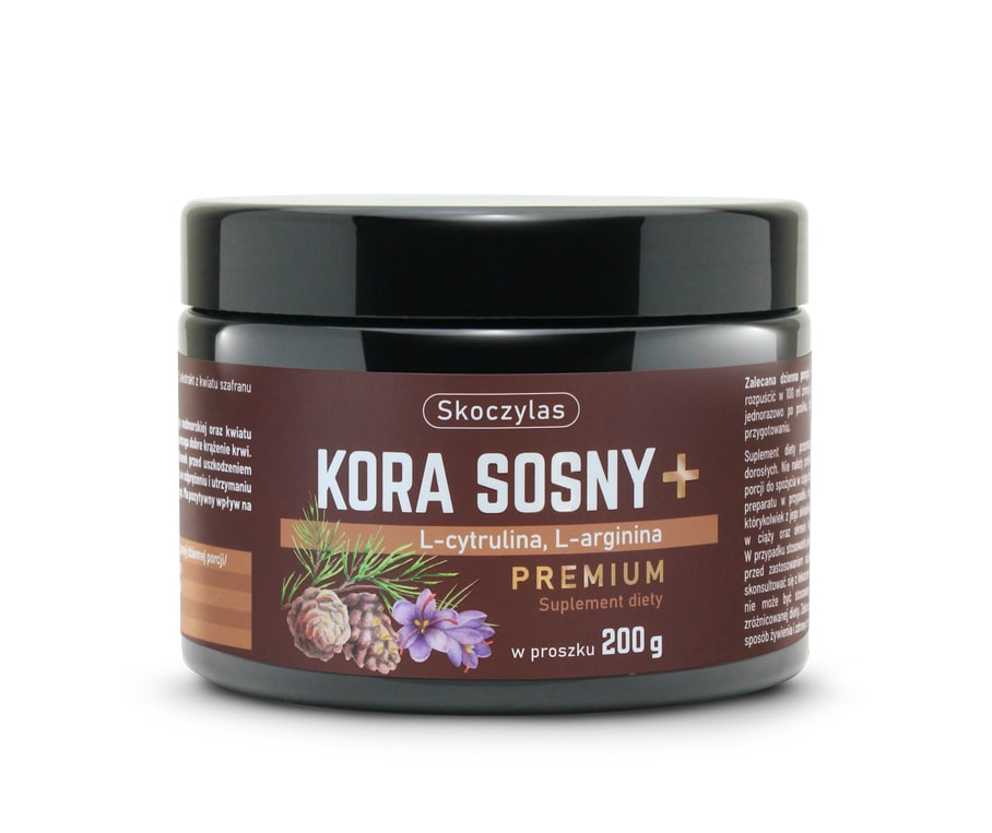 Kora sosny premium L-cytrulina, L-arginina, szafran