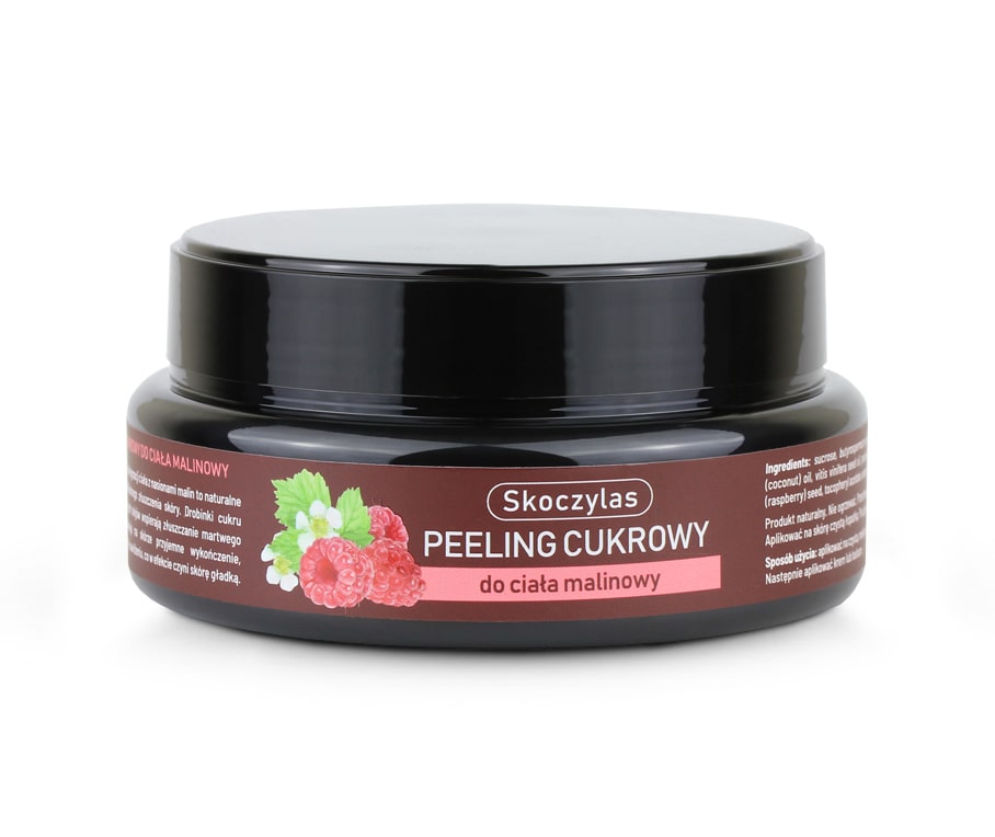 Peeling cukrowy do ciała malinowy – 200 ml