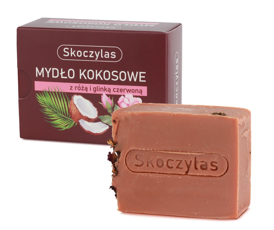 Mydło kokosowe z różą i glinką czerwoną – 100 g