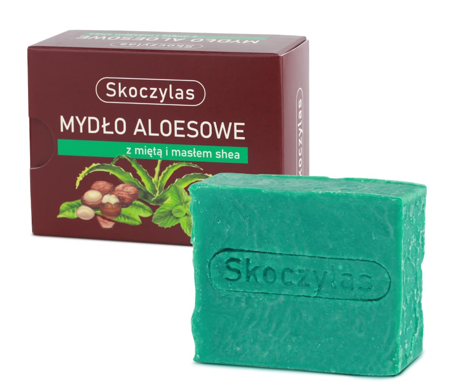 Mydło aloesowe z miętą i masłem shea – 100 g