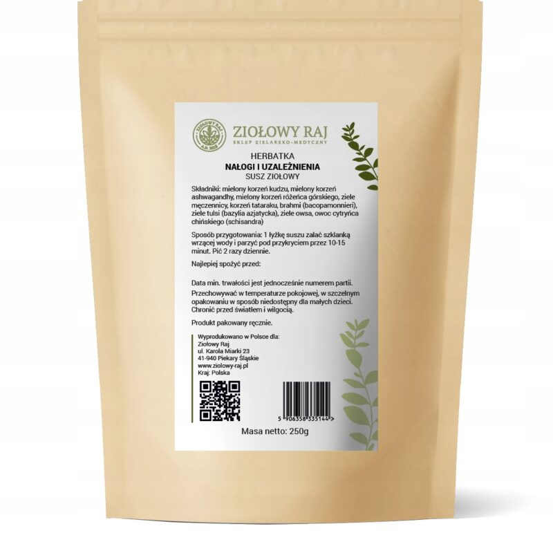Ziola-wspierajace-przy-nalogach-250g-Kudzu-Ashwagandha-Tulsi-Brahmi HERBATKA wspierająca przy nałogach
