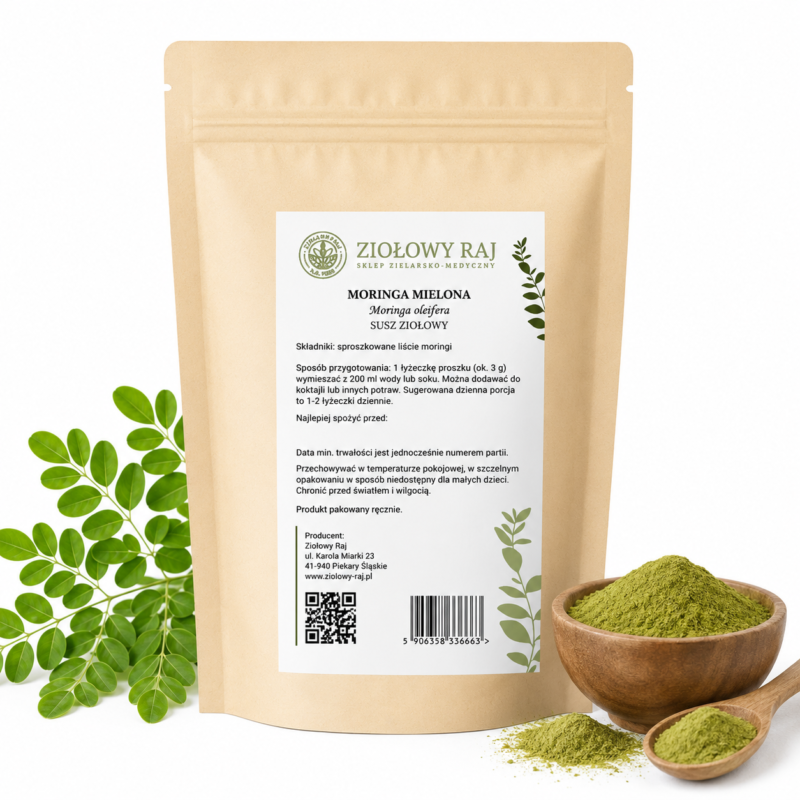 Moringa mielona prosta Moringa mielona 100g Ziołowy Raj